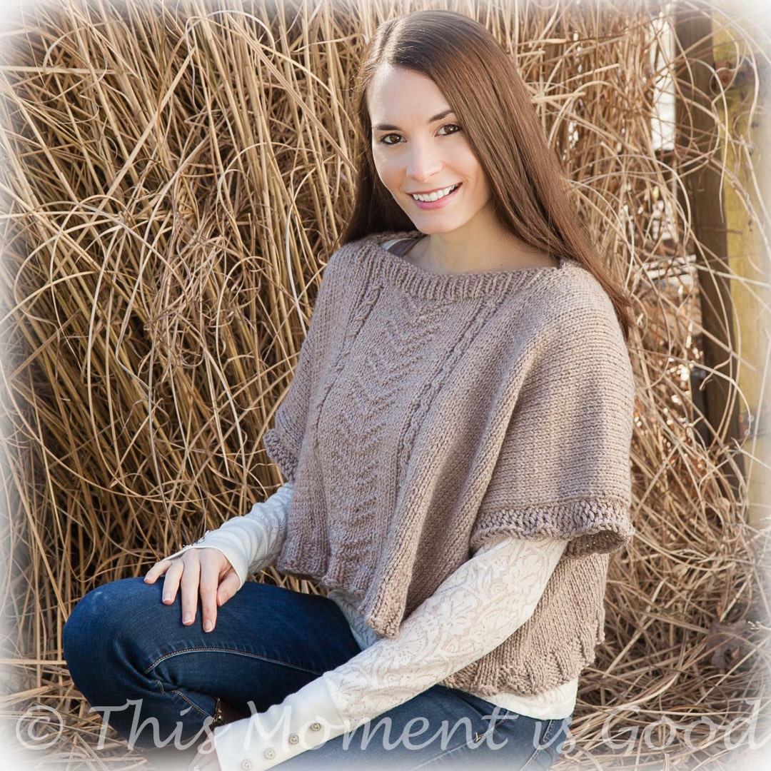 Loom Knit Poncho PATTERN. Loom Knit Ladies Poncho, Topper, Cape