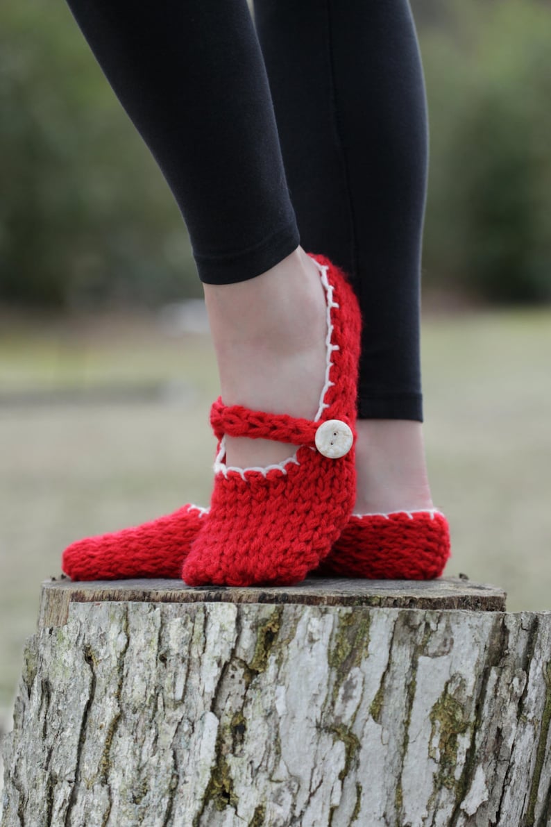 Loom Knit Mary Jane Style Slippers PATTERN. Ladies Loom Knit | Etsy