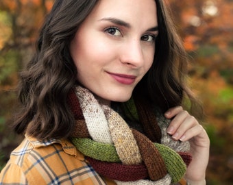 Loom Knit Challah Braid Cowl PDF PATTERN, Stylish Accent Scarf, Sized For Child/Teen/Adult. Digital Download File.