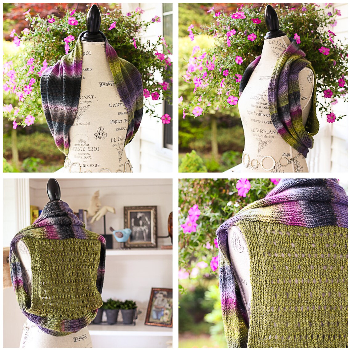 Loom Knit Vest Pattern. Shrug Style Vest With Pretty Eyelet Etsy