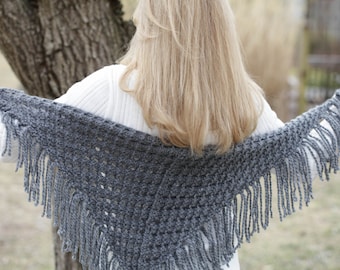 Loom Knit Eyelet Triangle Shawl PATTERN. Lace Scarf loom knitting Pattern.PDF Pattern is available for immediate download.