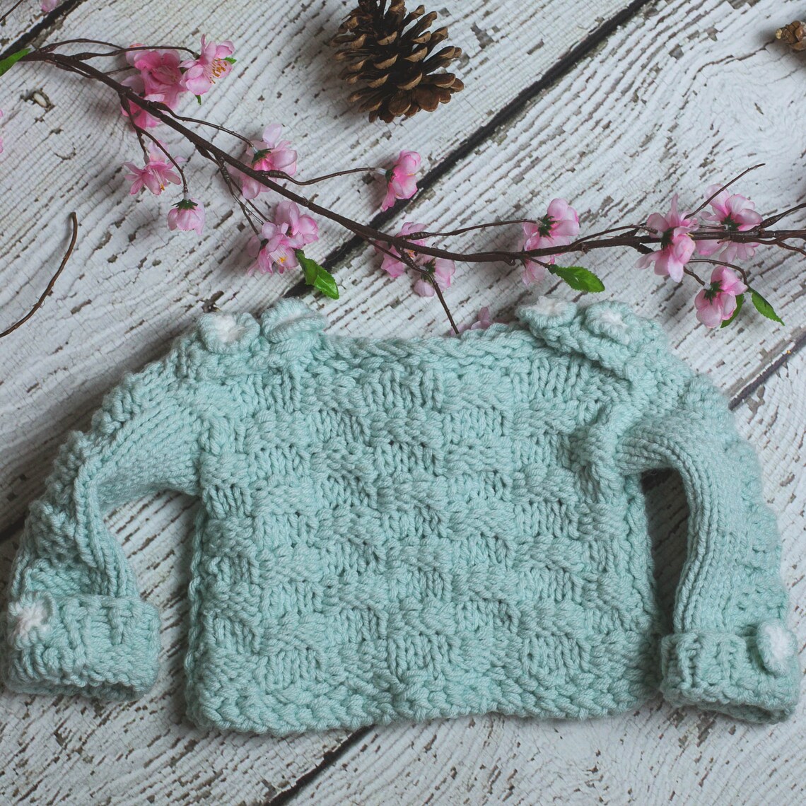 Loom Knit Baby Sweater Pattern: Checkerboard Pattern on - Etsy