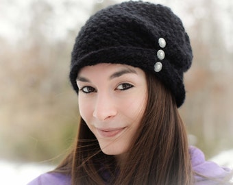 Loom Knit Ladies Folded Brim Hat PATTERN! Loom Knit Winter Hat Pattern. Available for immediate download! PATTERN ONLY!