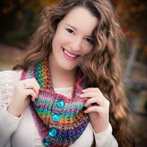 Loom Knit Lace Cowl PATTERN, Eyelet, Colorful, Dressy, Lacy, Ladies Draped Cowl, PDF PATTERN Download. image 3