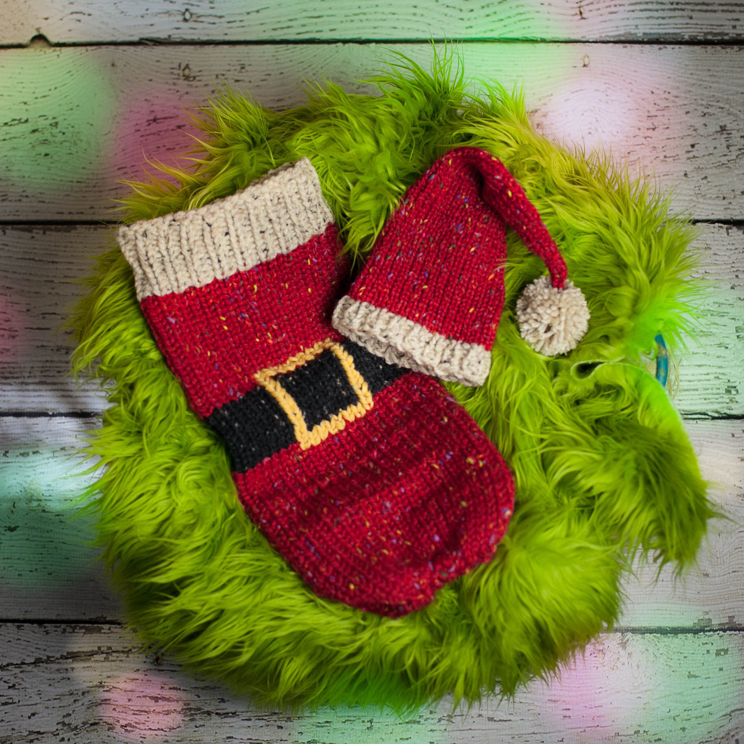 Loom Knit Santa Christmas Cocoon and Santa Hat Pattern. Make Etsy