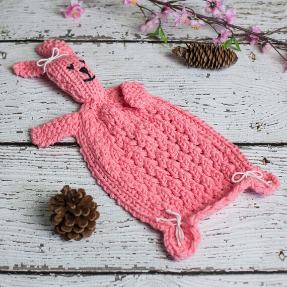 Loom Knit Bunny Lovey Pattern Rabbit Blanket Toy For Baby Pdf Loom Knitting Pattern Great Gift Idea For Newborn