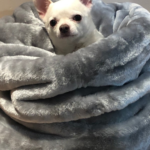 Luxury faux fur grey snuggle sack