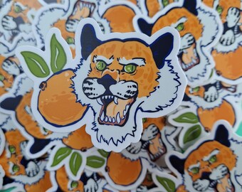 Waterproof Tiger orange sticker