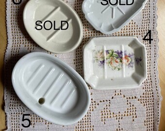 Antique Ironstone Soap Dish, White Slab SoapDish, Farmhouse Soap Dish, Soap Dish with Drainage, Soap Plate Bowl Holder, Cottagecore Bathroom