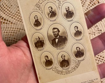 1864 Civil War Carte-de-Visite lithograph OUR PEACE COMMISSIONERS Union Officers