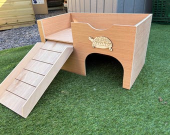 NEW  UPDATED DESIGN Tortoise house /Castle shelter hide. (Wide ramp and opening)