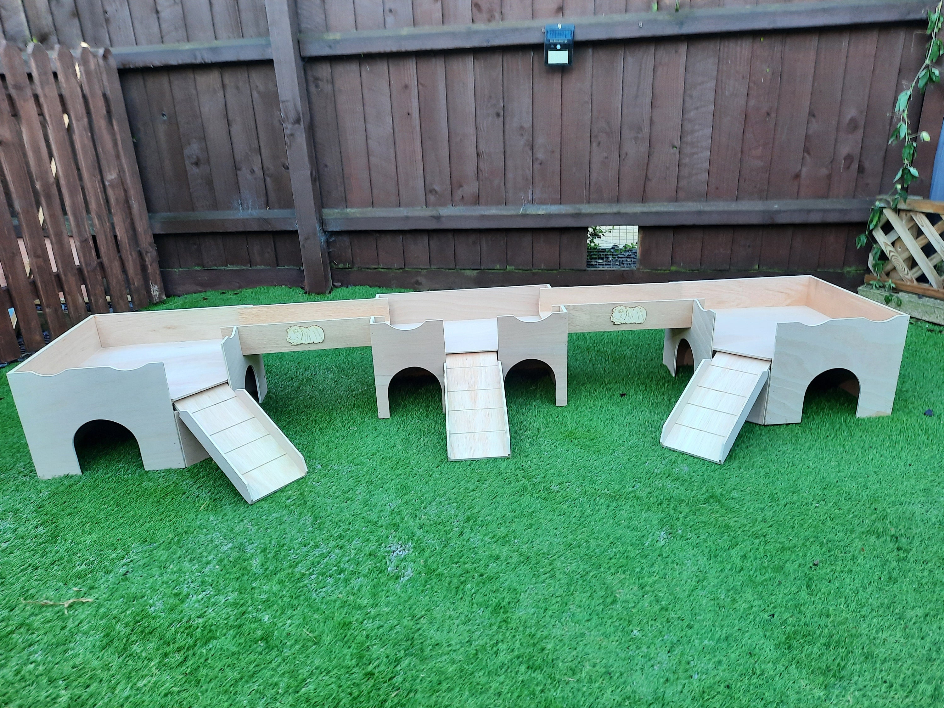 Large guinea pig castle set up with connecting bridges Etsy