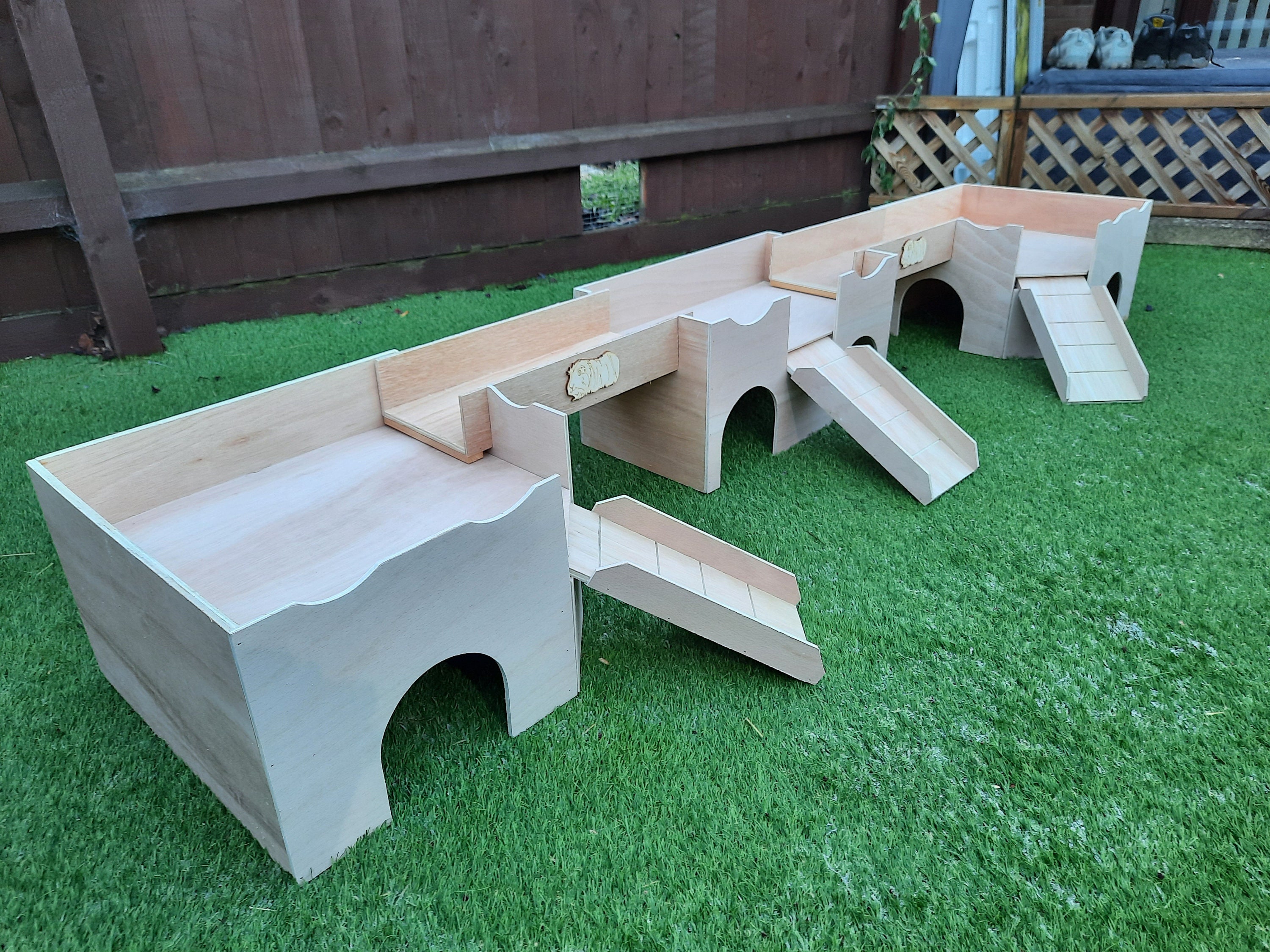 Large guinea pig castle set up with connecting bridges Etsy