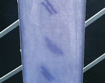 Vintage 80s Pantyhose NIB Artist Brush Blueberry Violet Blue Patterned Textured Nylons Stockings Tights Hosiery M Medium
