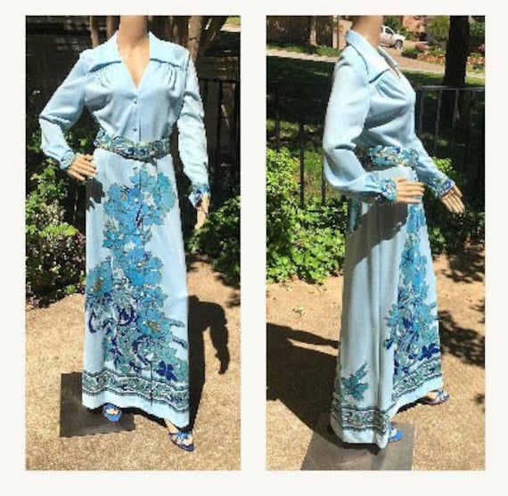 Alfred Shaheen Dress Vintage 70s Designer Alfred S