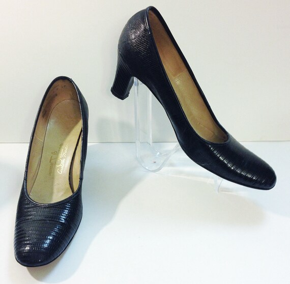 Vintage Alligator Shoes 60s Juliano Black Lizard P