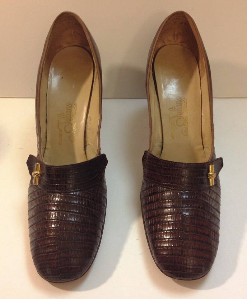 Mod Alligator Shoes Vintage 60s Brown Lizard Juliano Retro | Etsy