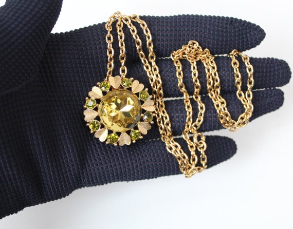 Vintage Avon Faux Green Peridot and Citrine Like … - image 2