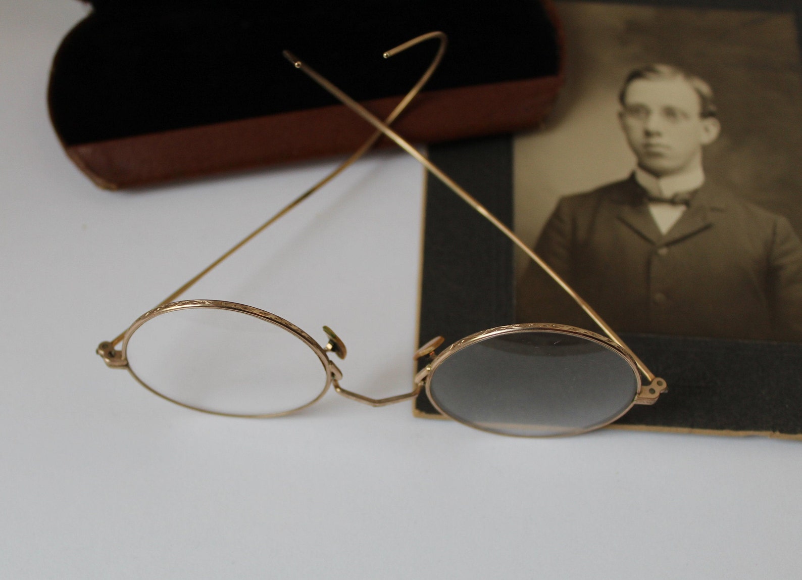 Antique Art Deco Eyeglasses Round Eye Glasses Gold Filled Art Etsy