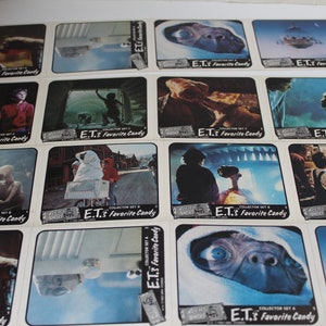 HUGE Lot 312 E.T. Stickers,  RARE 1982 E.T. Extra Terrestrial Stickers with 4 Stickers Per Strip, Original Great Condition