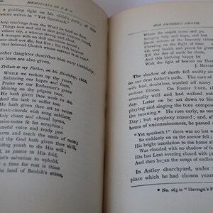 May include: A page from a book with a poem about a father's death. The poem is written in a traditional style with a focus on faith and the afterlife. The text includes the date "Easter Even, 1870".