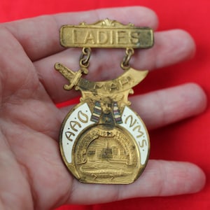 Rare Antique 1928 Ladies Shriner Pin Ancient Arabic Order Of The Nobles Mystic Shrine Pin from 54th Imperial Session in Miami FL 1920s Pin