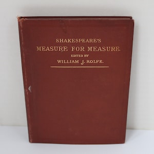 Antique 1800s Victorian Era Drama Book, Shakespeare&#39;s Measure For Measure Comedy Play Book 1890, Great Engraving Illustrations