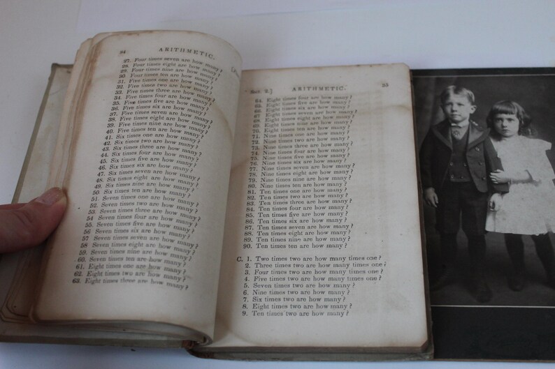 Antique 1850s Victorian Era Math Book 1858 Arithmetic Book Colburns ...