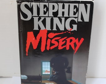 Vintage Stephen King First Edition Horror Book, MISERY, First Published in 1987 by Viking Penguin 1st Ed King Book with Dust Jacket