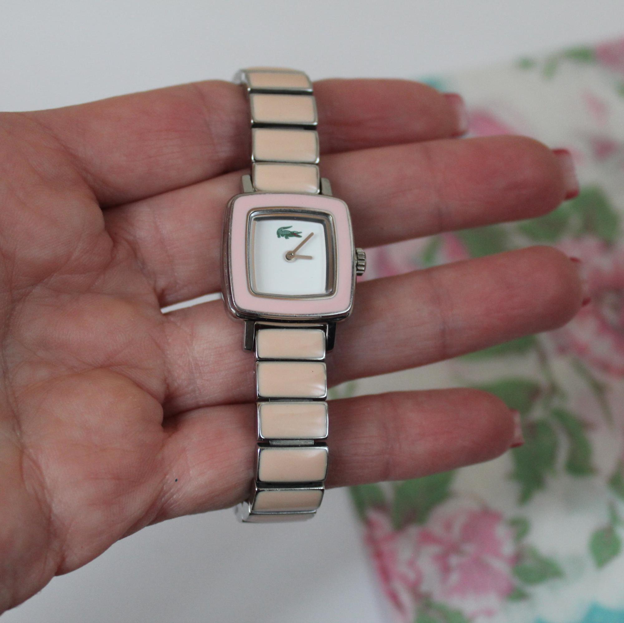 Vintage All Original Scarce IZOD Lacoste Pink Enamel Wrist 