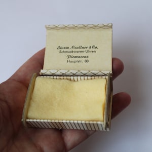 Antique Vintage Old Jewelry Display Box From GERMANY, Old Paper Composite Material Ring Jewelry Box From Germany Jeweler Art Deco Era 1940s