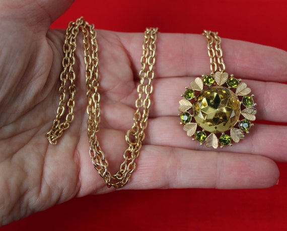 Vintage Avon Faux Green Peridot and Citrine Like … - image 3