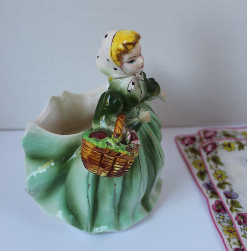 Vintage Mid Century 1950s Kitsch Countryside Pretty Lady Vase | Etsy