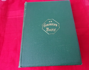 Antique RARE Poetry Book, Companion Poets 1866, Whittier, Bryant and Holmes, Illus. Ticknor & Fields Pub, Slavery Poems, Beautiful Book!