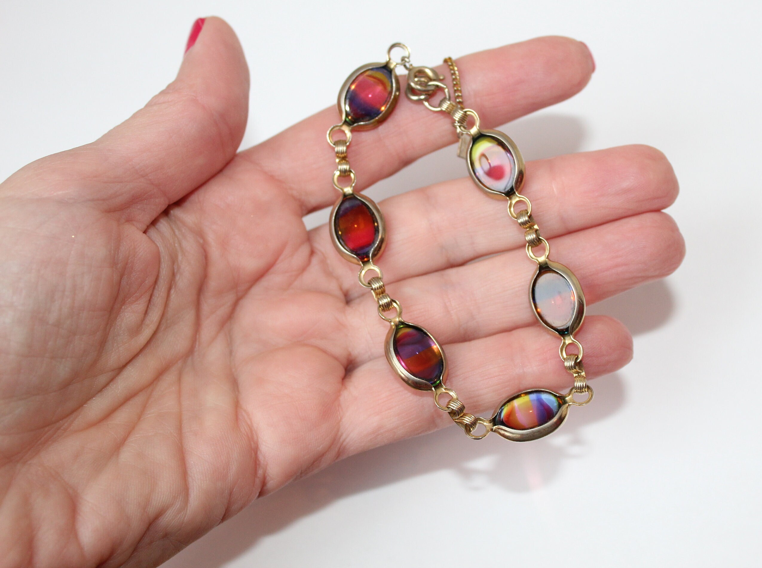 SARAH COV ヴィンテージ レインボーガラスブレスレット