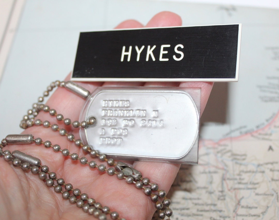 Vintage Dog Tags, Real Dog Tags Id for US Army Reserves Vietnam Late