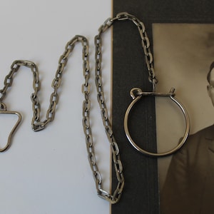 Cadena para reloj vintage de mediados de siglo, estilo llavero MCM de 44 cm de largo, con clip/llavero/soporte para dijes, estilo cartera, chaleco, cadena para reloj.