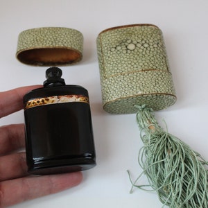 Antique Art Deco 1920s Paris France Perfume Bottle Opaque Black