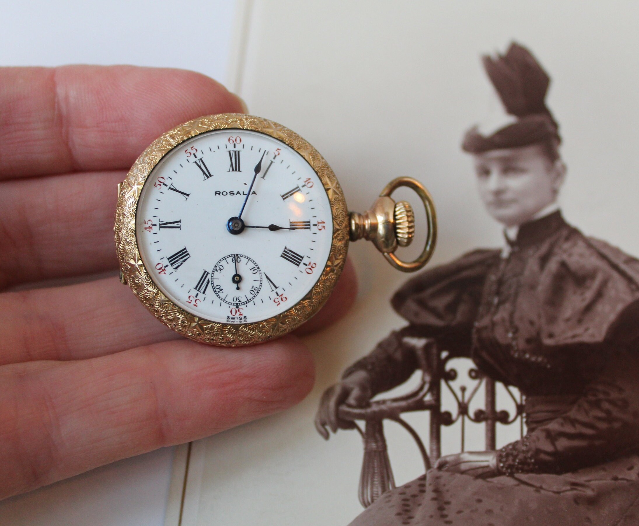 Antique Victorian Era Beautiful Gold Filled Pocket Watch