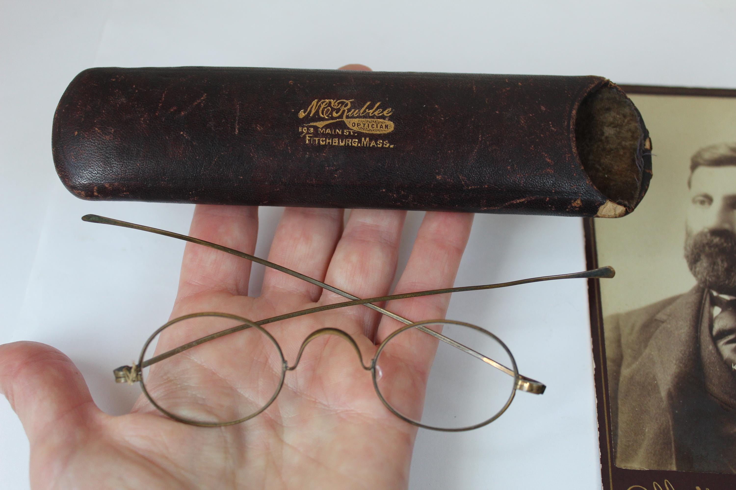 Antique Eyeglasses Victorian Era 1800s Eye Glasses Spectacles & Hard ...