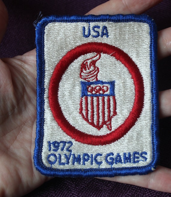 Scarce Vintage Embroidered 1972 Olympics Patch, Original Soft