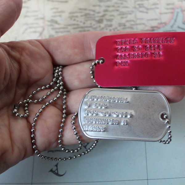 Medical Military Dog Tag Etsy