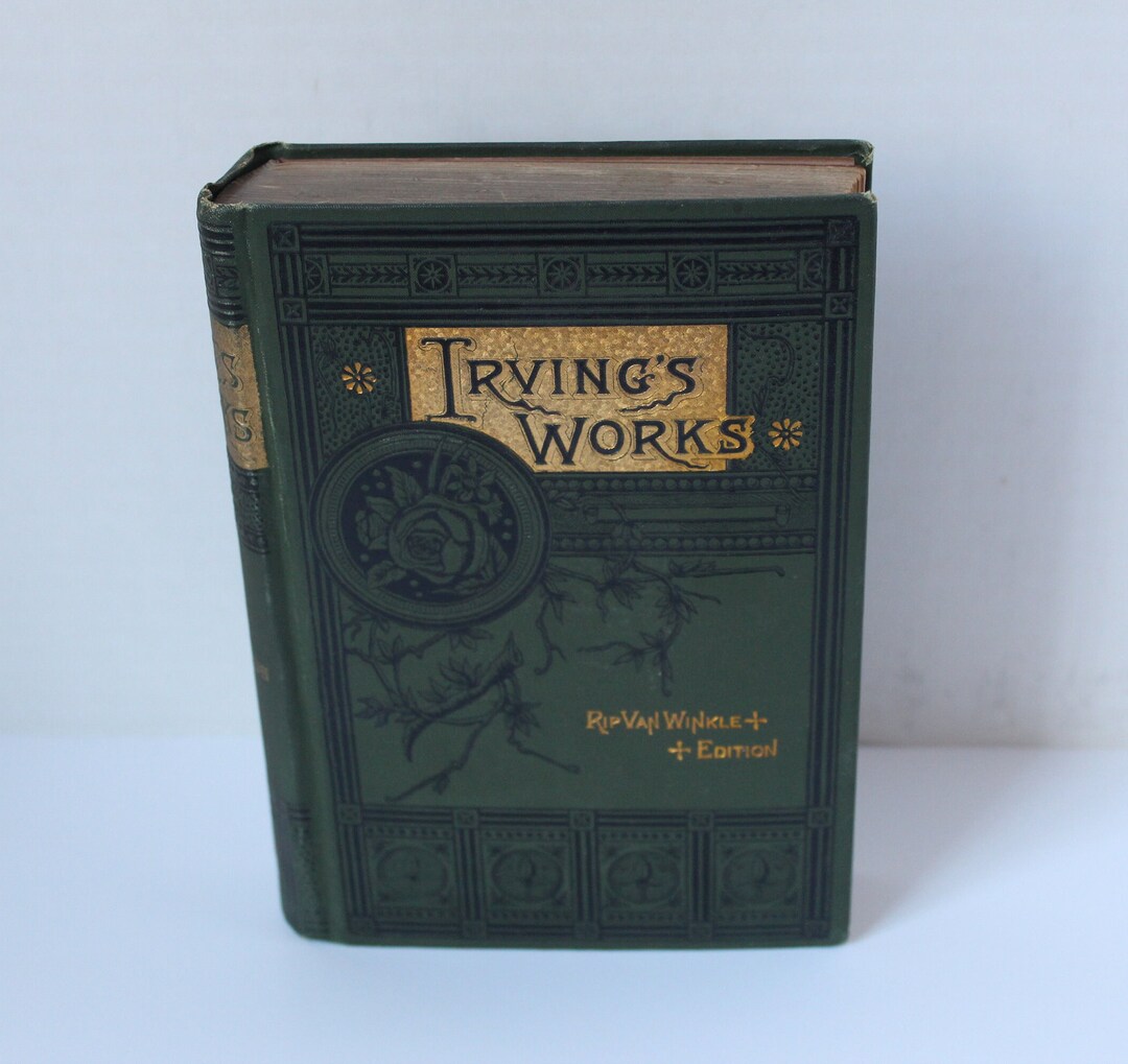 Antique Victorian Era Book 1886, Washington Irving's Works, Life and Voyages of Christopher