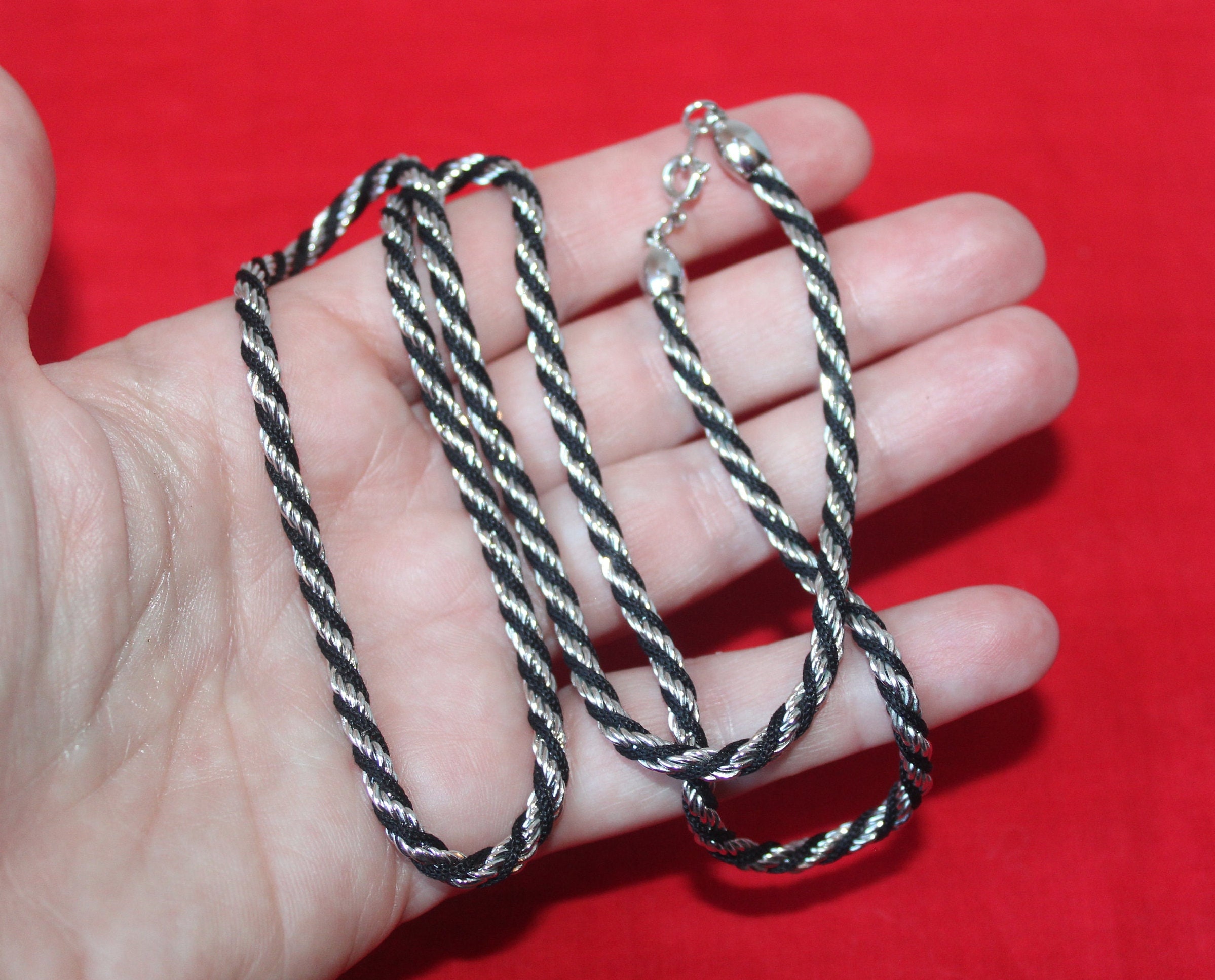 Vintage Trifari Silver Tone and Black 
