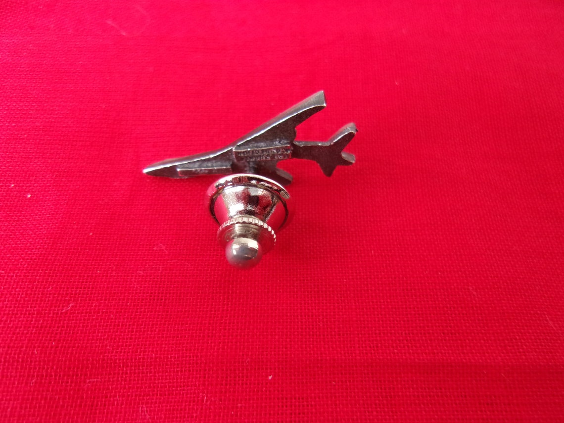 Vintage Silver Hughes Aircraft Tie Pin Tie Tack Signed Hughes Etsy