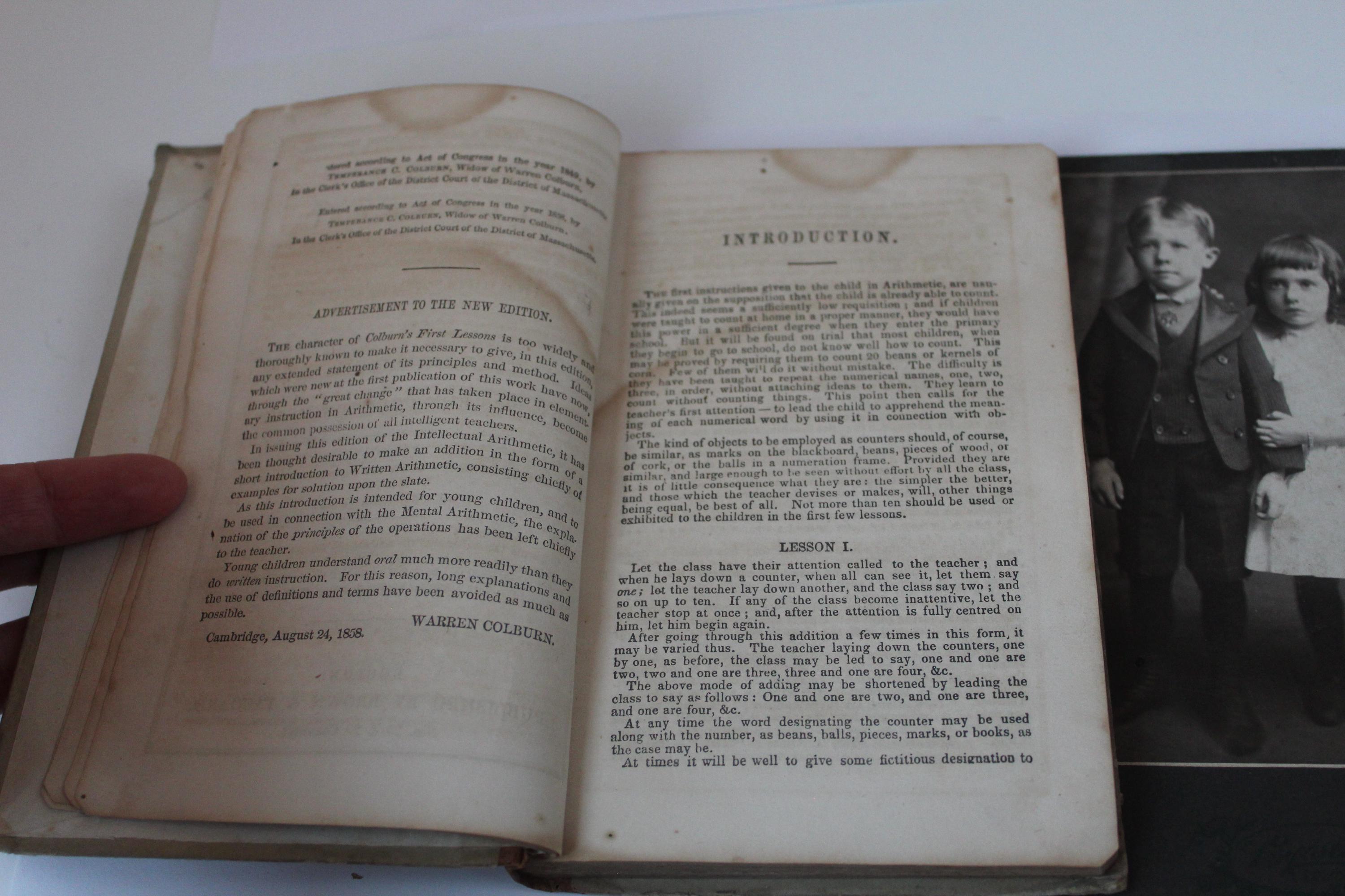 Antique 1850s Victorian Era Math Book 1858 Arithmetic Book Colburns ...