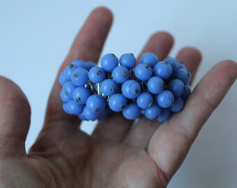 Vintage Heavy Blue Milk Glass Stretchy 1950s Expansion