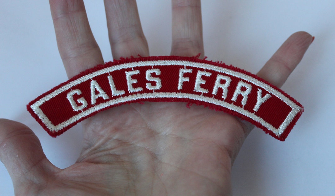 Vintage Mid Century Gales Ferry Patch, Red & White Gales Ferry Sew on