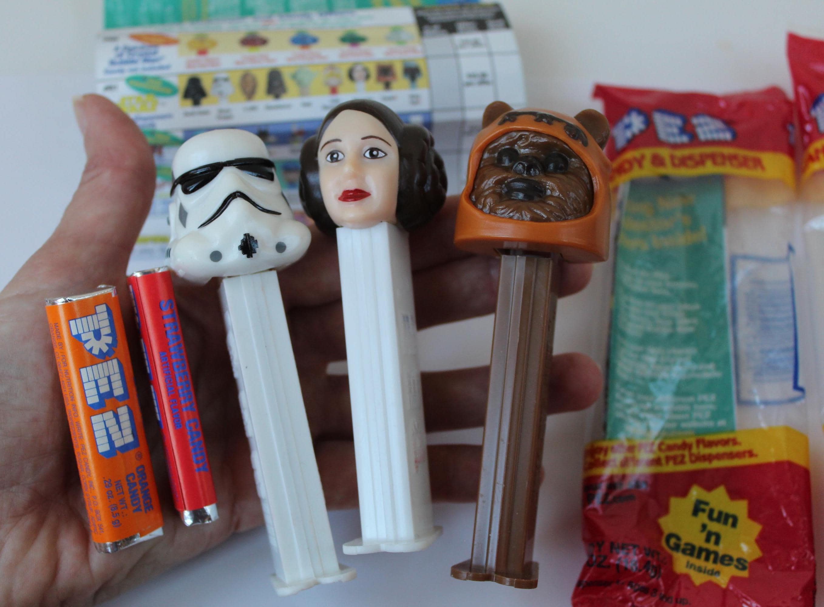 Vintage 1990s Star Wars Pez Dispenser Set With Princess Leia Pez