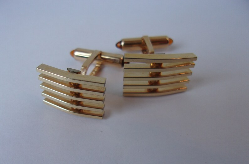 Vintage Mid Century Krementz Gold Filled Unique Cuff Links Etsy